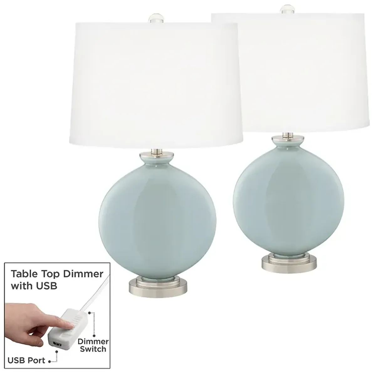 Rain Carrie Table Lamp Set of 2 with Dimmers