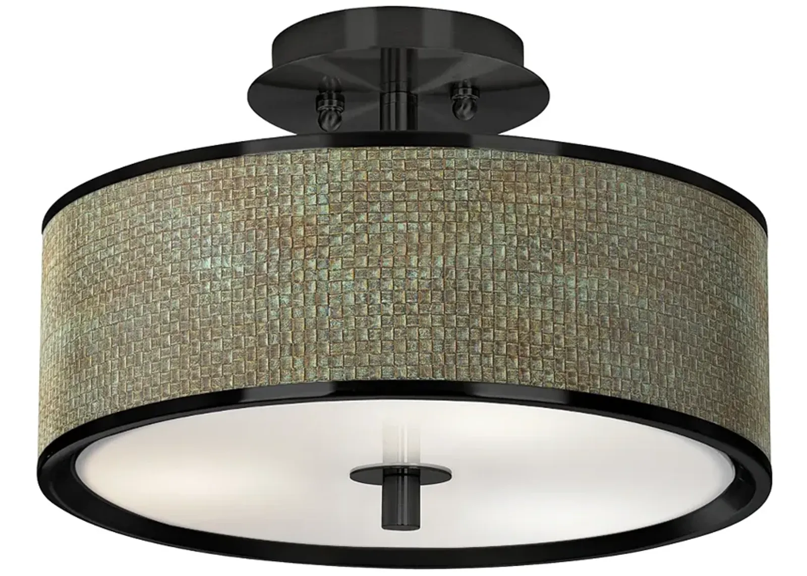 Interweave Patina Black 14" Wide Ceiling Light