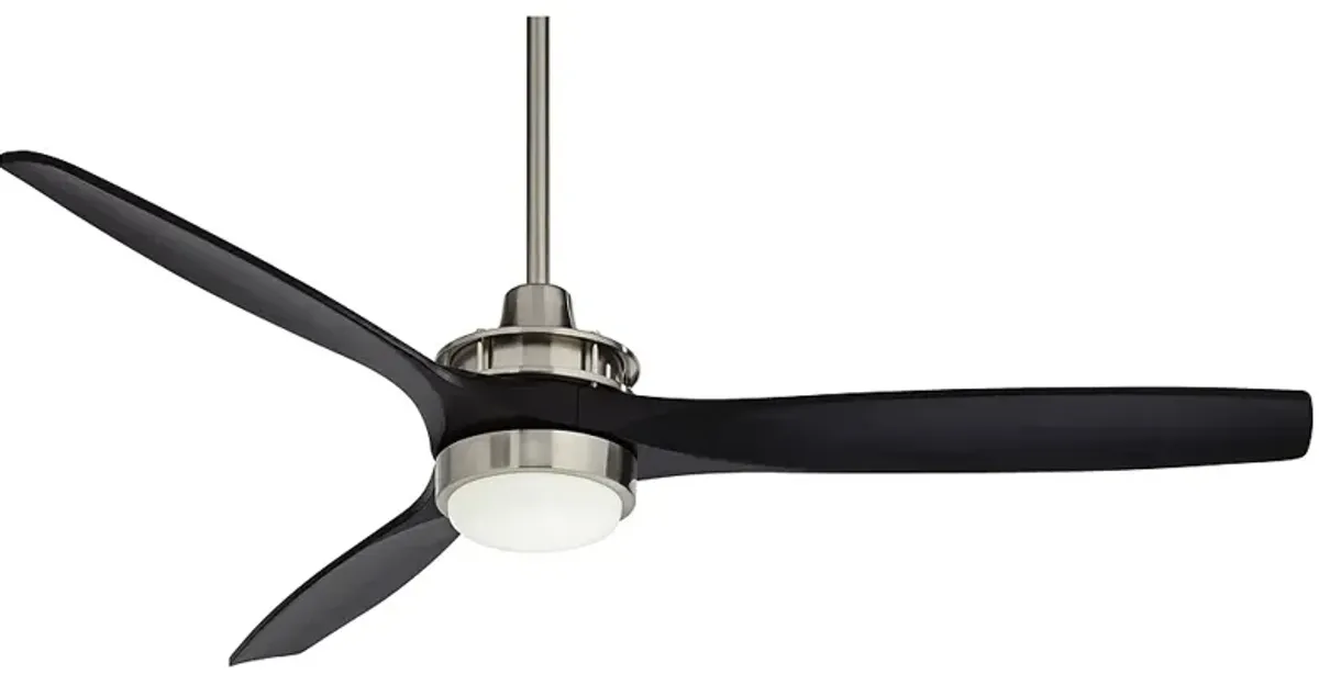 52" Casa Vieja Windspun DC Brushed Nickel LED Ceiling Fan with Remote