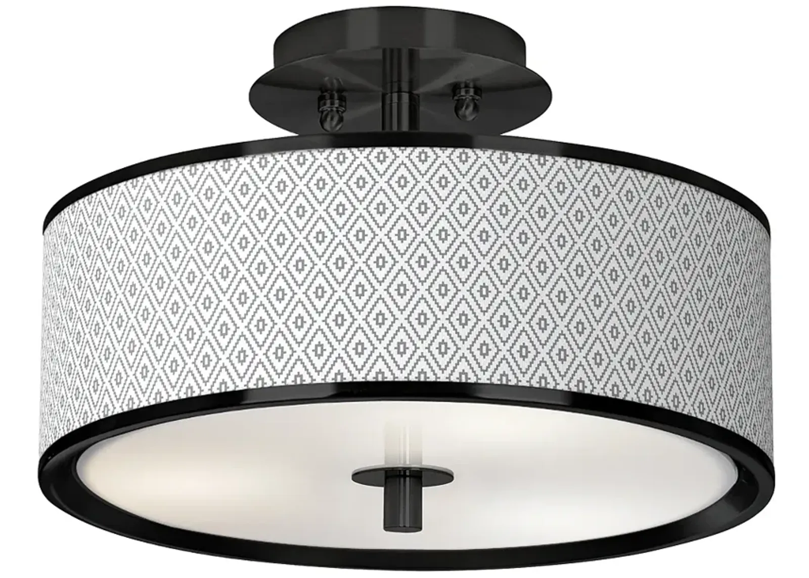 Diamonds Black 14" Wide Ceiling Light