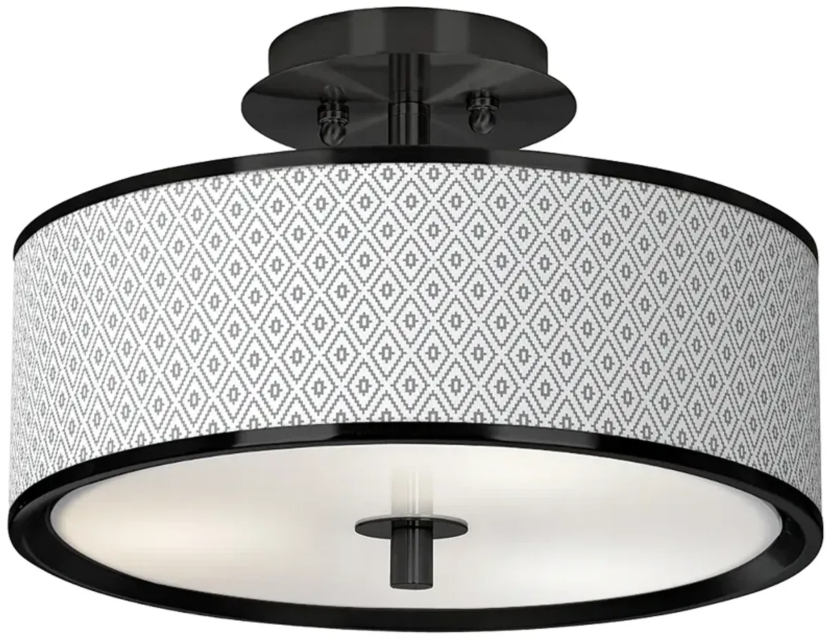 Diamonds Black 14" Wide Ceiling Light