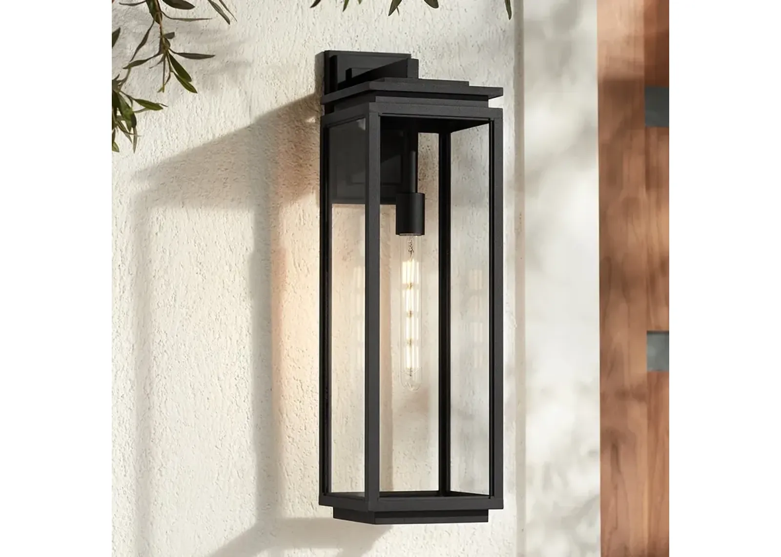 Possini Euro Atkins 24" High Die Cast Matte Black Outdoor Light