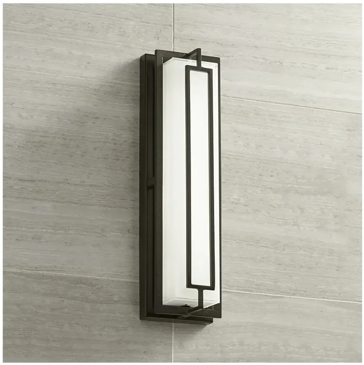 Possini Euro Belfonte 16 1/4" High Bronze Modern LED Wall Sconce