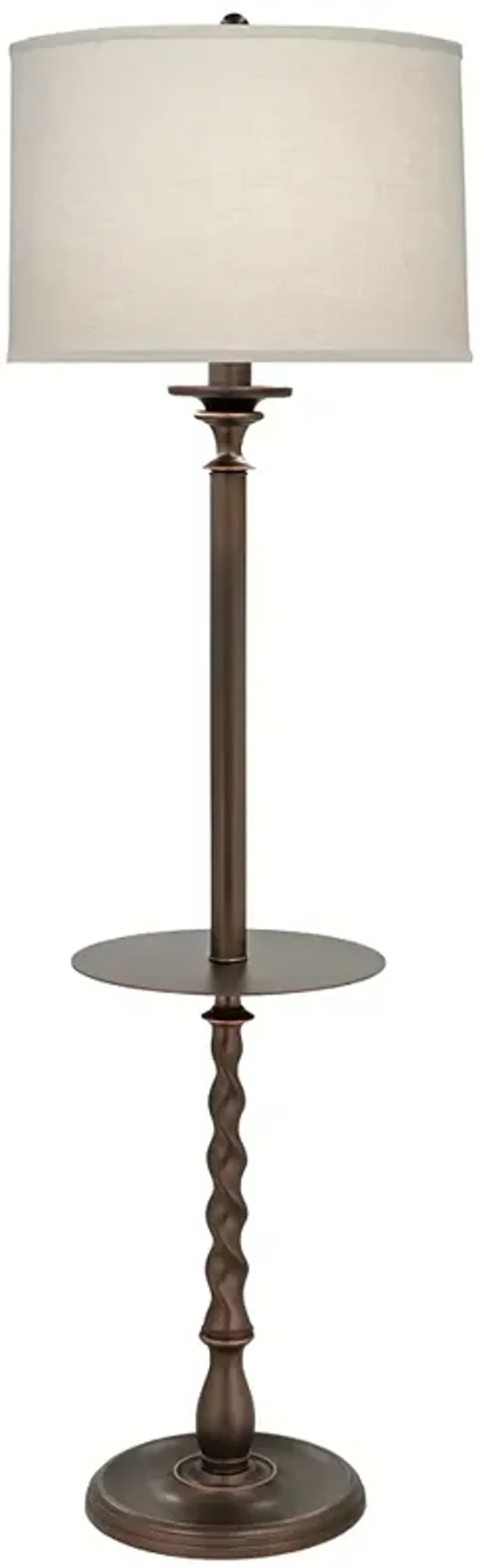 62" H Oxidized Bronze x 13" Dia Metal Tray Floor Lamp