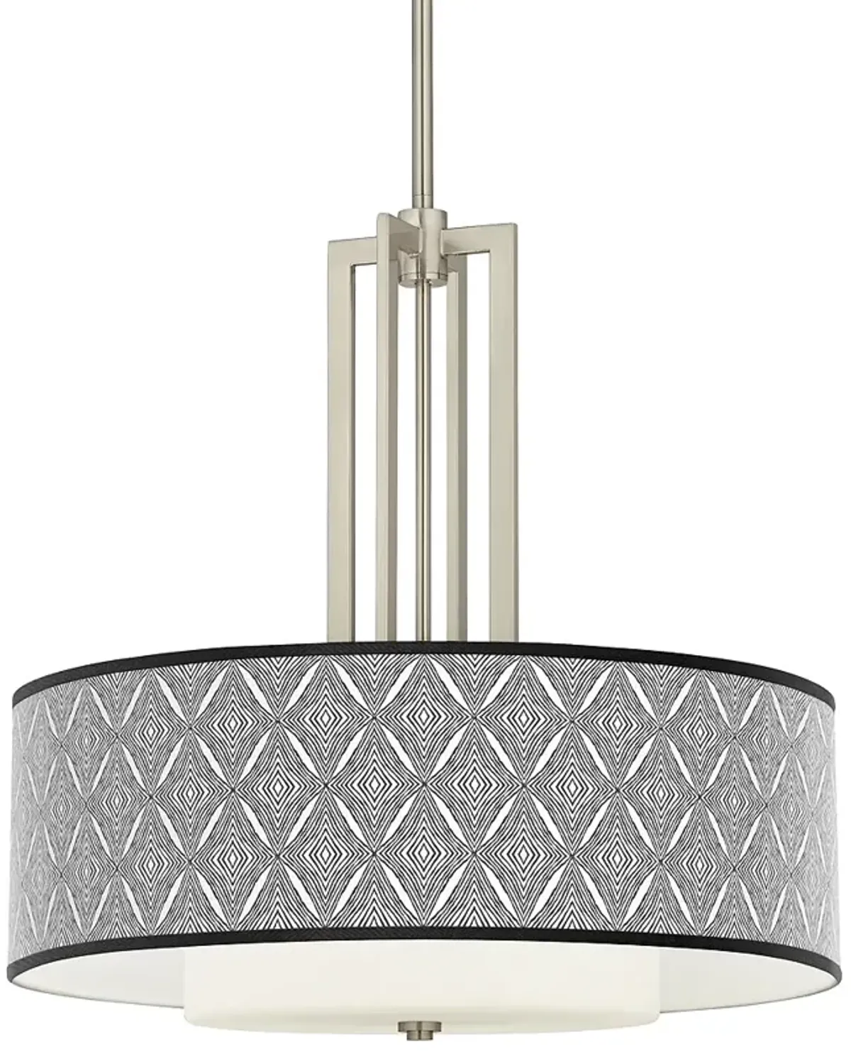 Moroccan Diamonds II Carey 24" Brushed Nickel 4-Light Chandelier