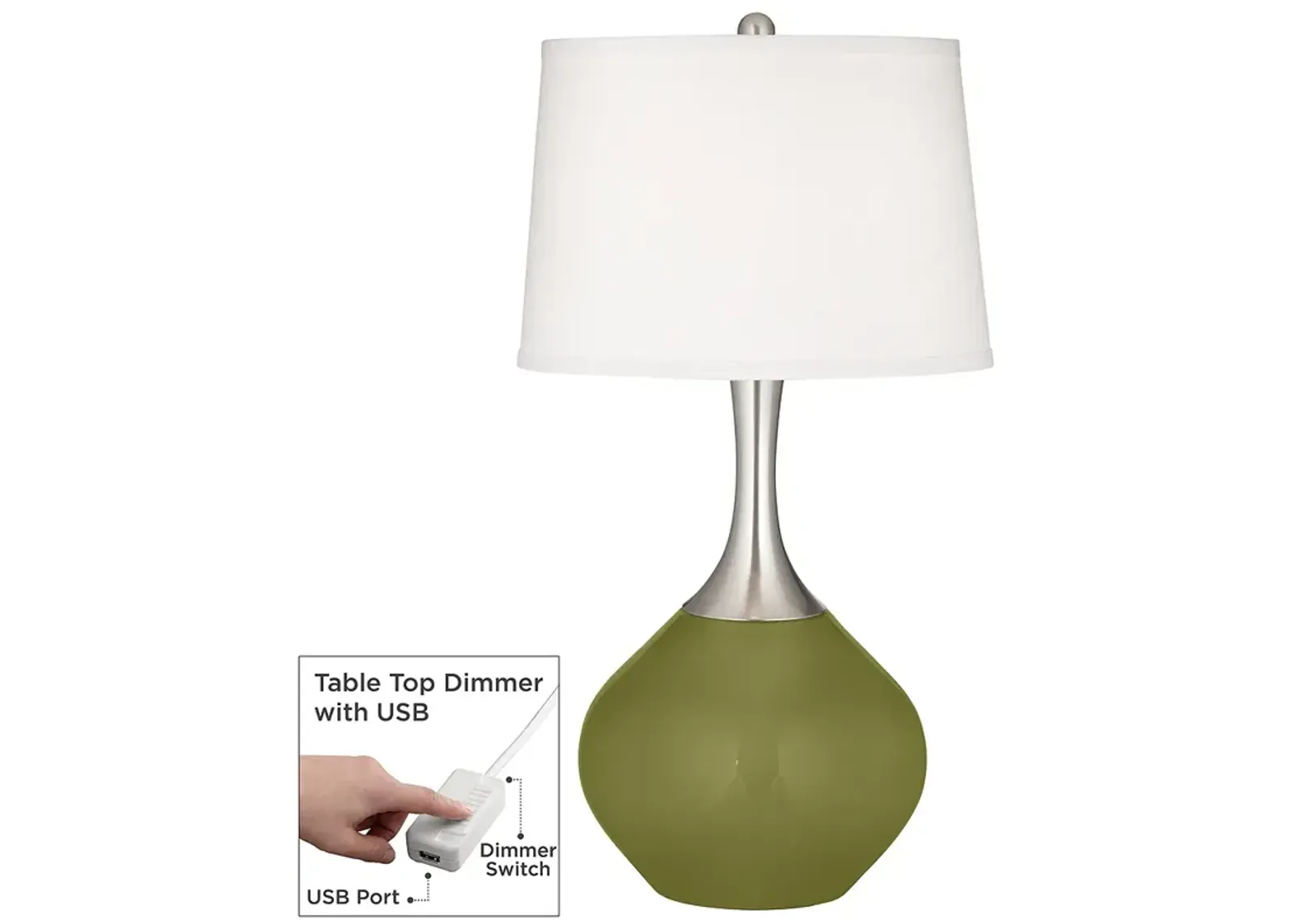 Rural Green Spencer Table Lamp with Dimmer