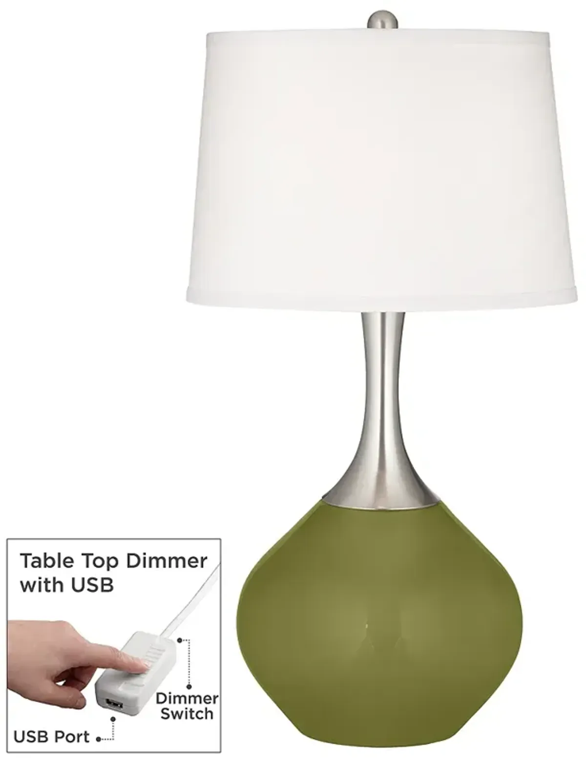 Rural Green Spencer Table Lamp with Dimmer