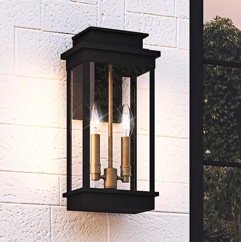 Noelle 2-Light Matte Black Outdoor Wall Lantern