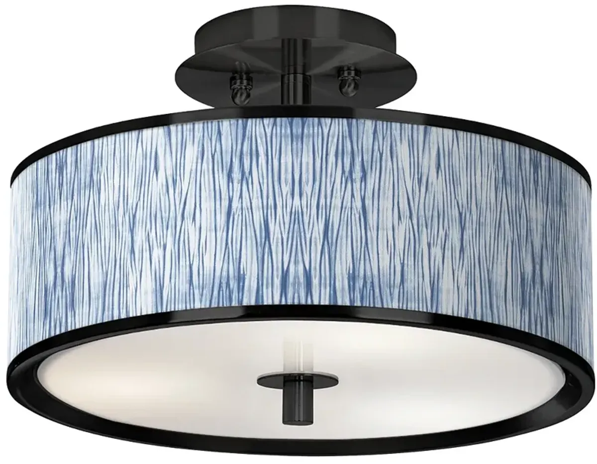 Beachcomb Black 14" Wide Ceiling Light