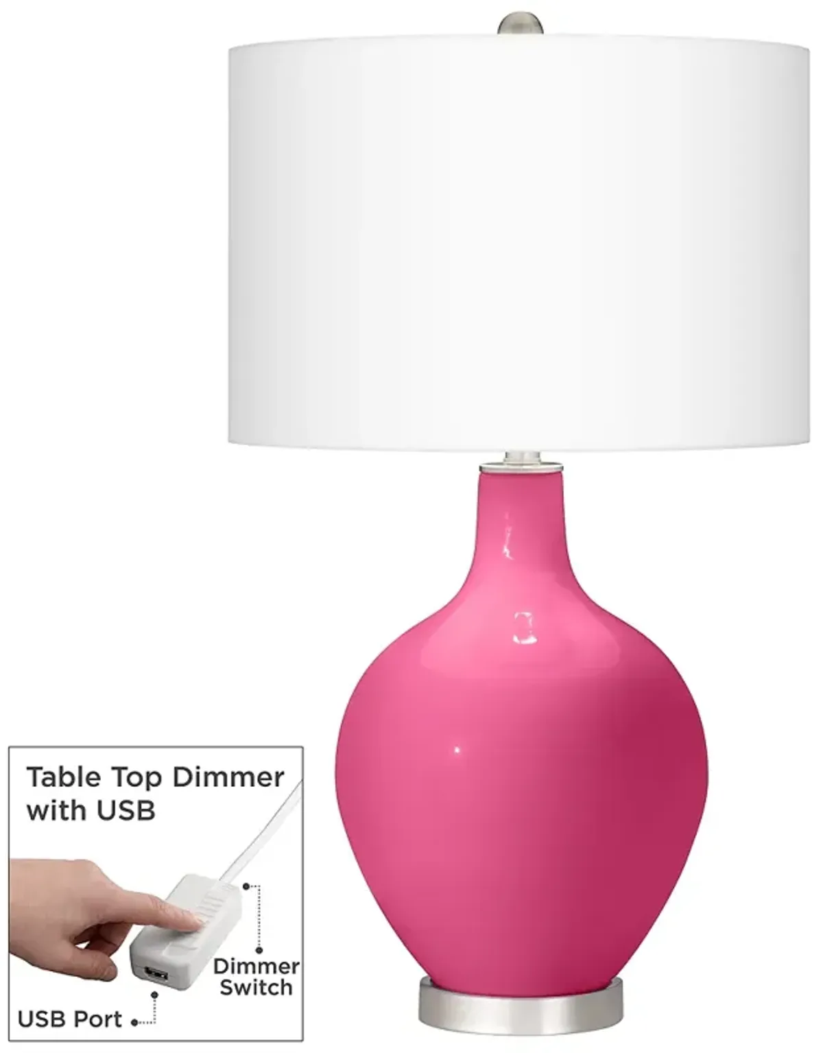 Blossom Pink Ovo Table Lamp With Dimmer