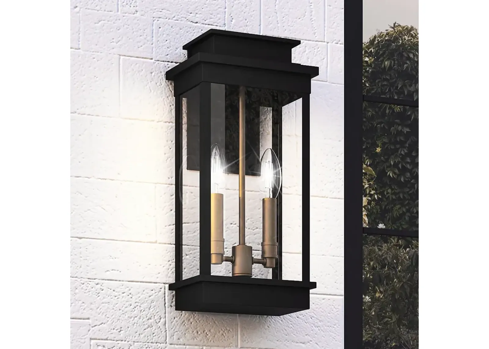 Noelle 18 3/4" High Matte Black 2-Light Outdoor Wall Light