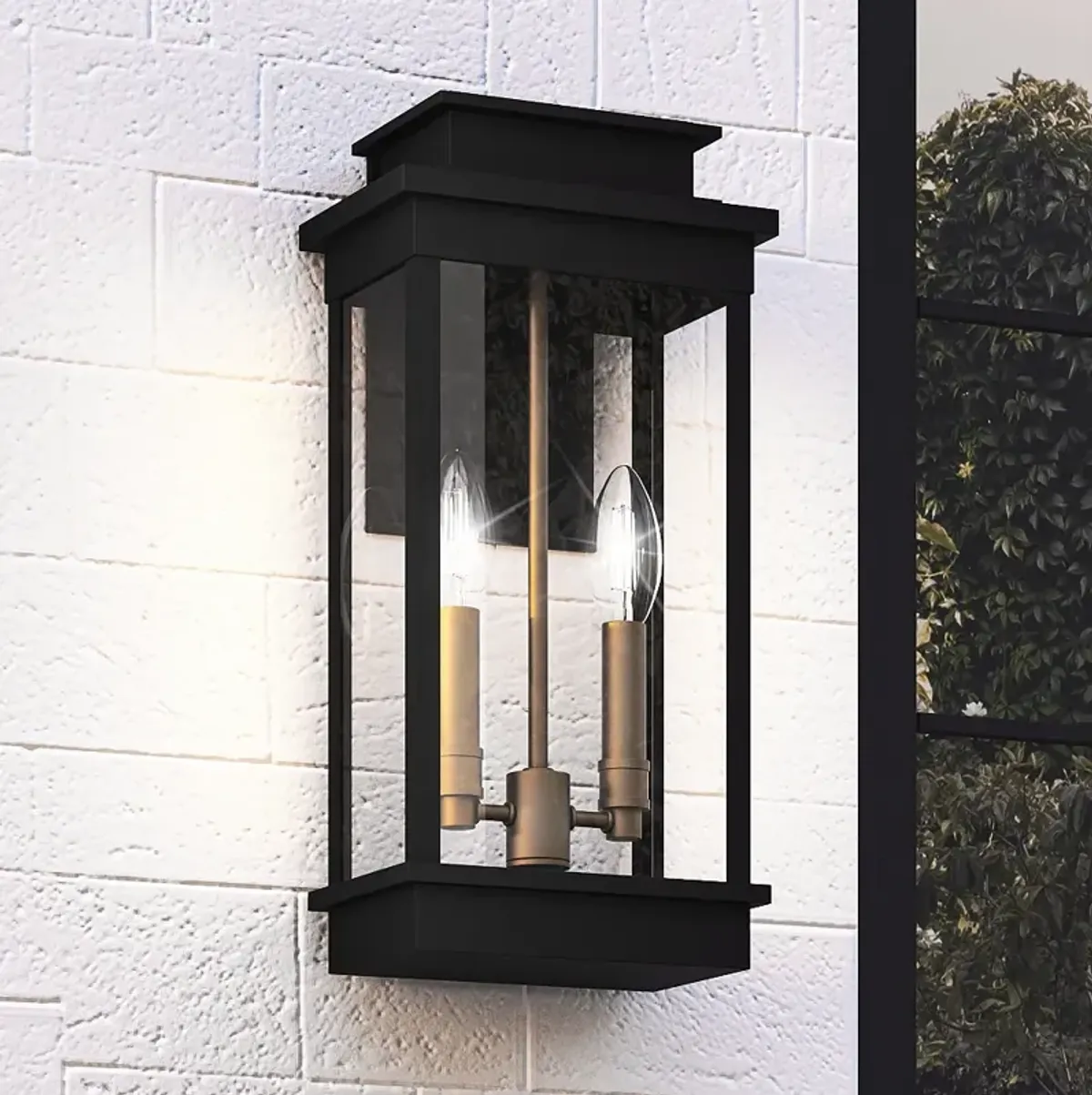 Noelle 18 3/4" High Matte Black 2-Light Outdoor Wall Light