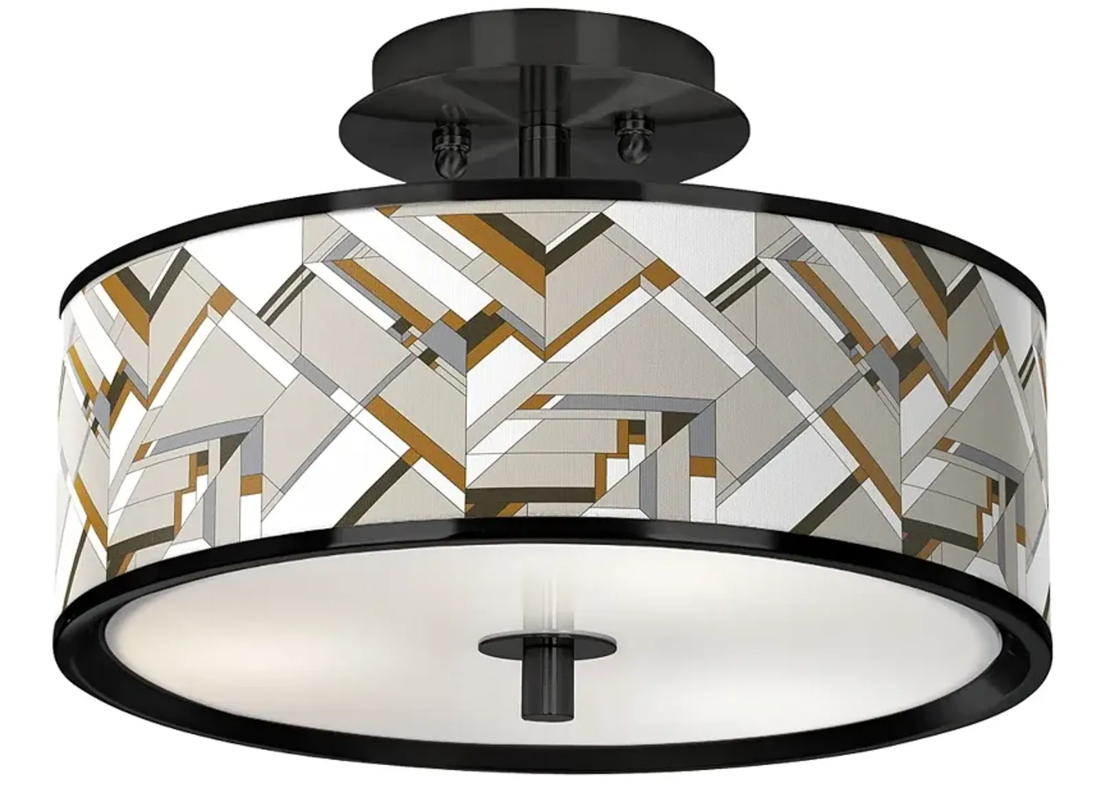 Craftsman Mosaic Black 14" Wide Ceiling Light