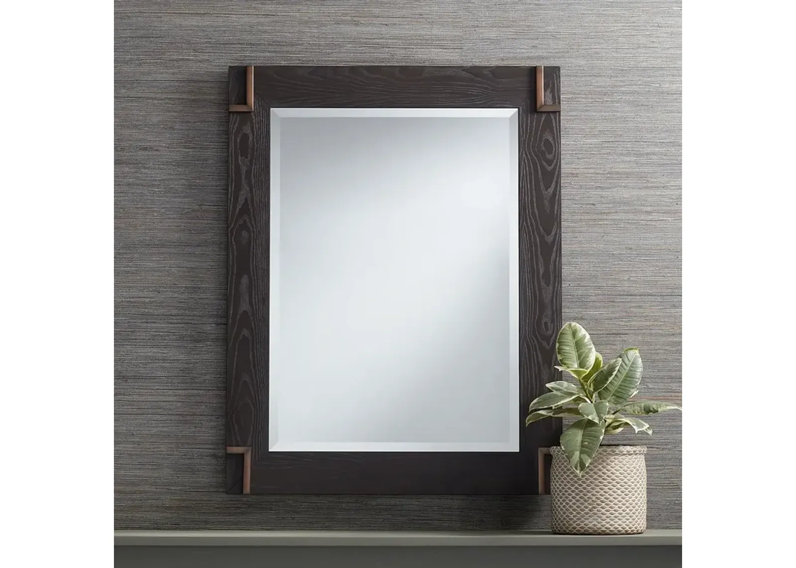 Bronson Matte Dark Bronze 28" x 36" Rectangular Wall Mirror