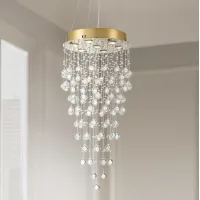 Aida 18" Wide Gold Pouring Crystal Pendant Light