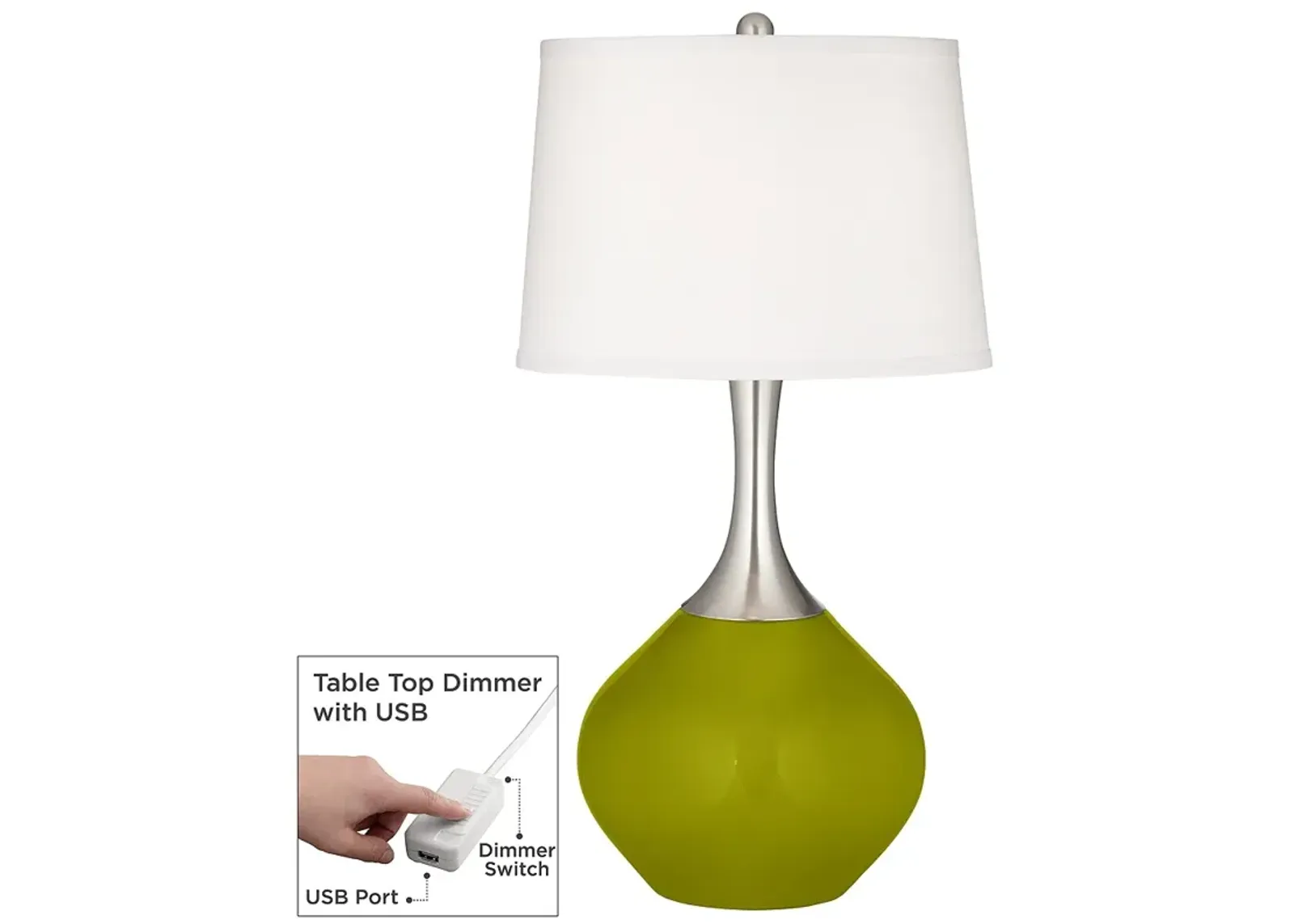 Olive Green Spencer Table Lamp with Dimmer