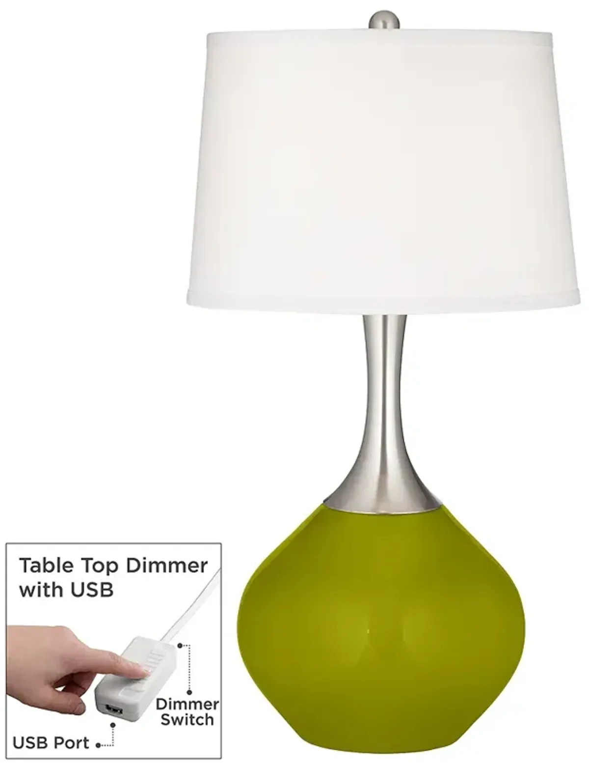 Olive Green Spencer Table Lamp with Dimmer