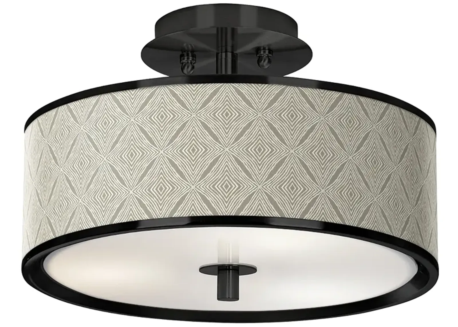 Moroccan Diamonds Black 14" Wide Ceiling Light