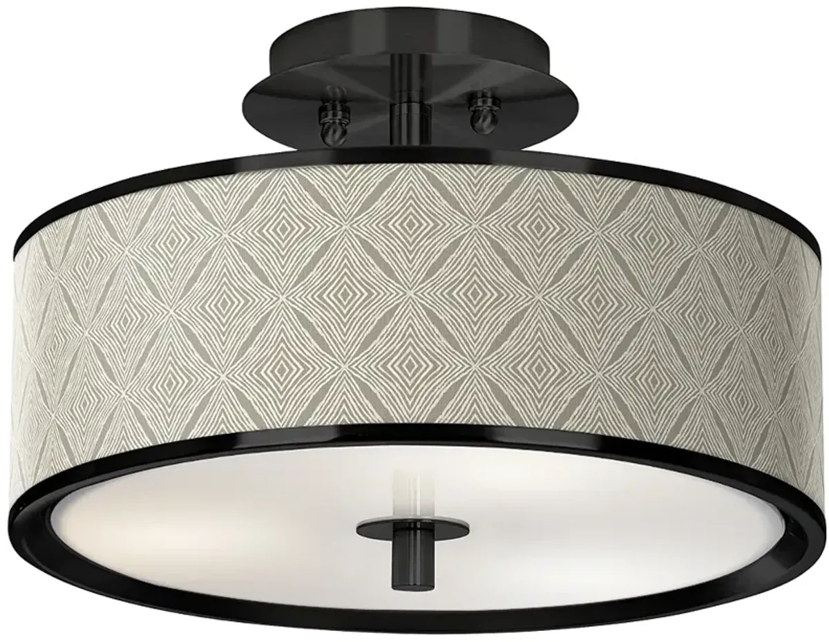 Moroccan Diamonds Black 14" Wide Ceiling Light