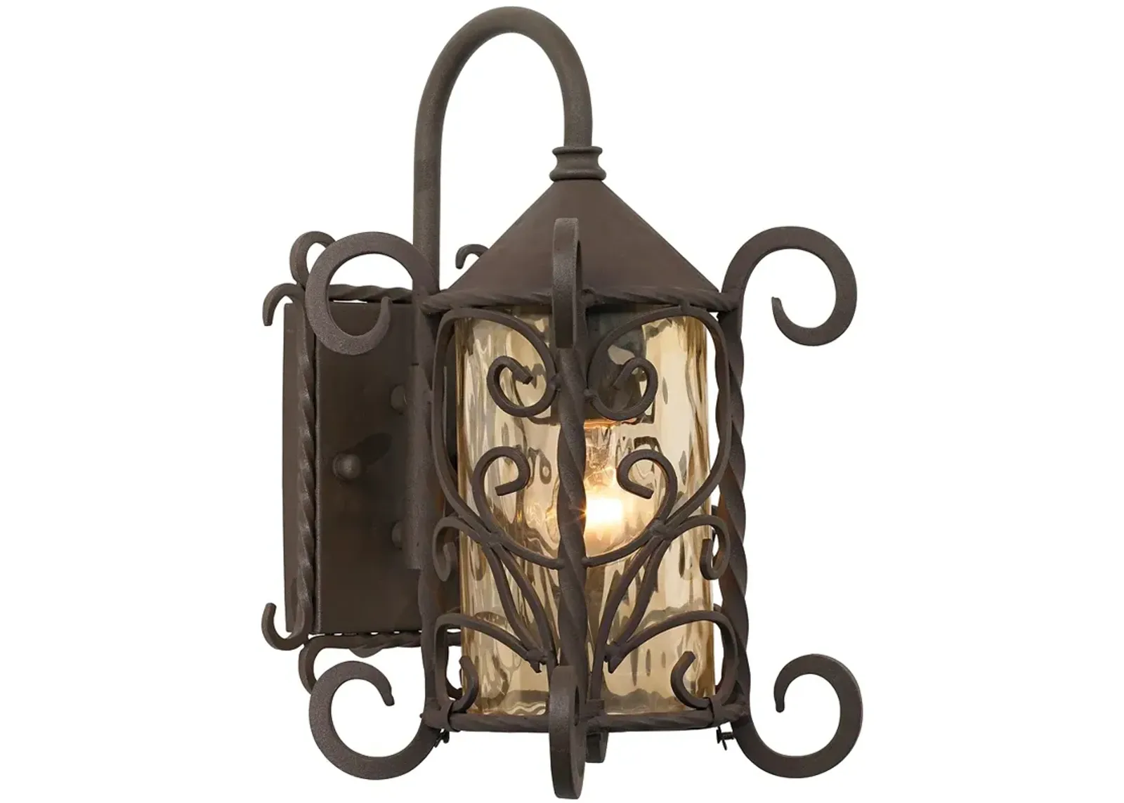 Casa Seville 13 1/4" High Iron Scroll Traditional Wall Sconce