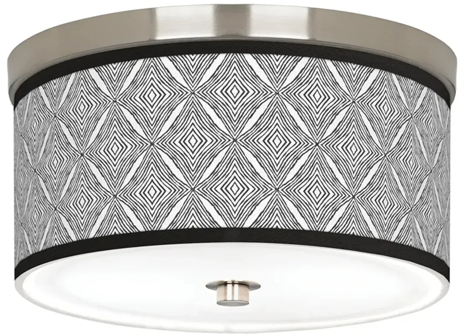 Moroccan Diamonds II Giclee Nickel 10 1/4" Wide Ceiling Light