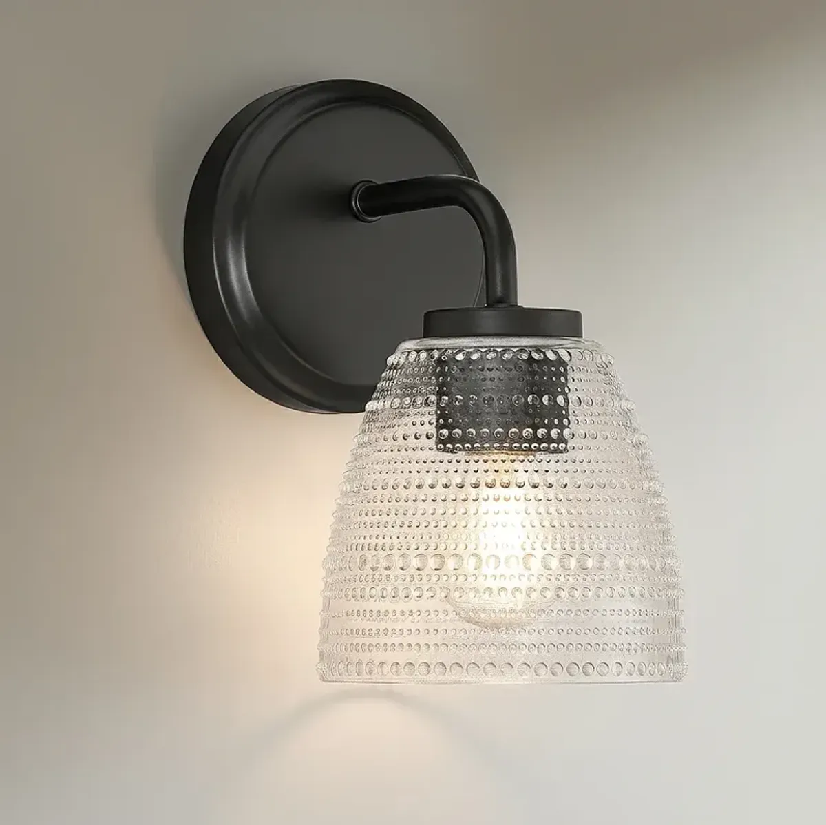 Possini Euro Sabrina 9" High Black and Glass Wall Sconce