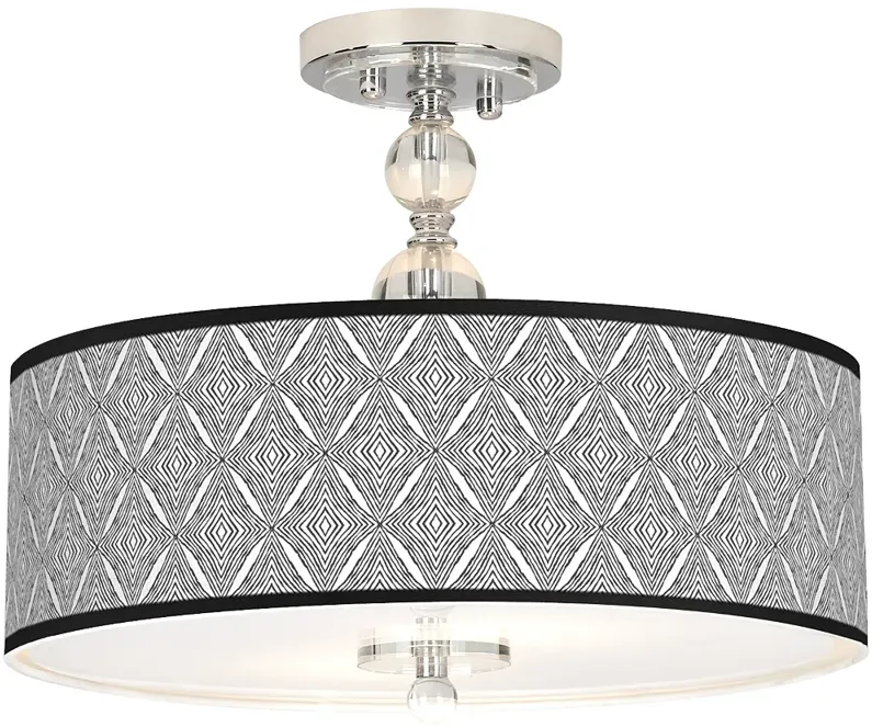 Moroccan Diamonds II Giclee 16" Wide Semi-Flush Ceiling Light