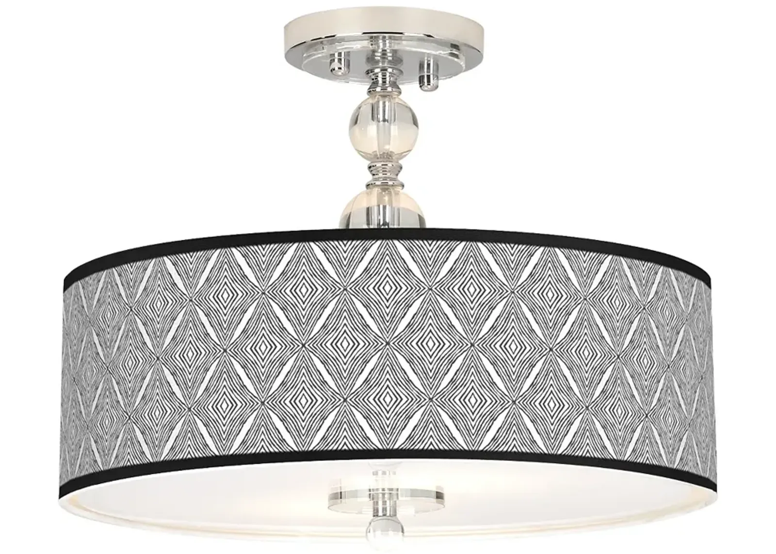 Moroccan Diamonds II Giclee 16" Wide Semi-Flush Ceiling Light