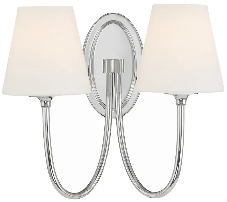 Juno 2 Light Polished Nickel Wall Mount