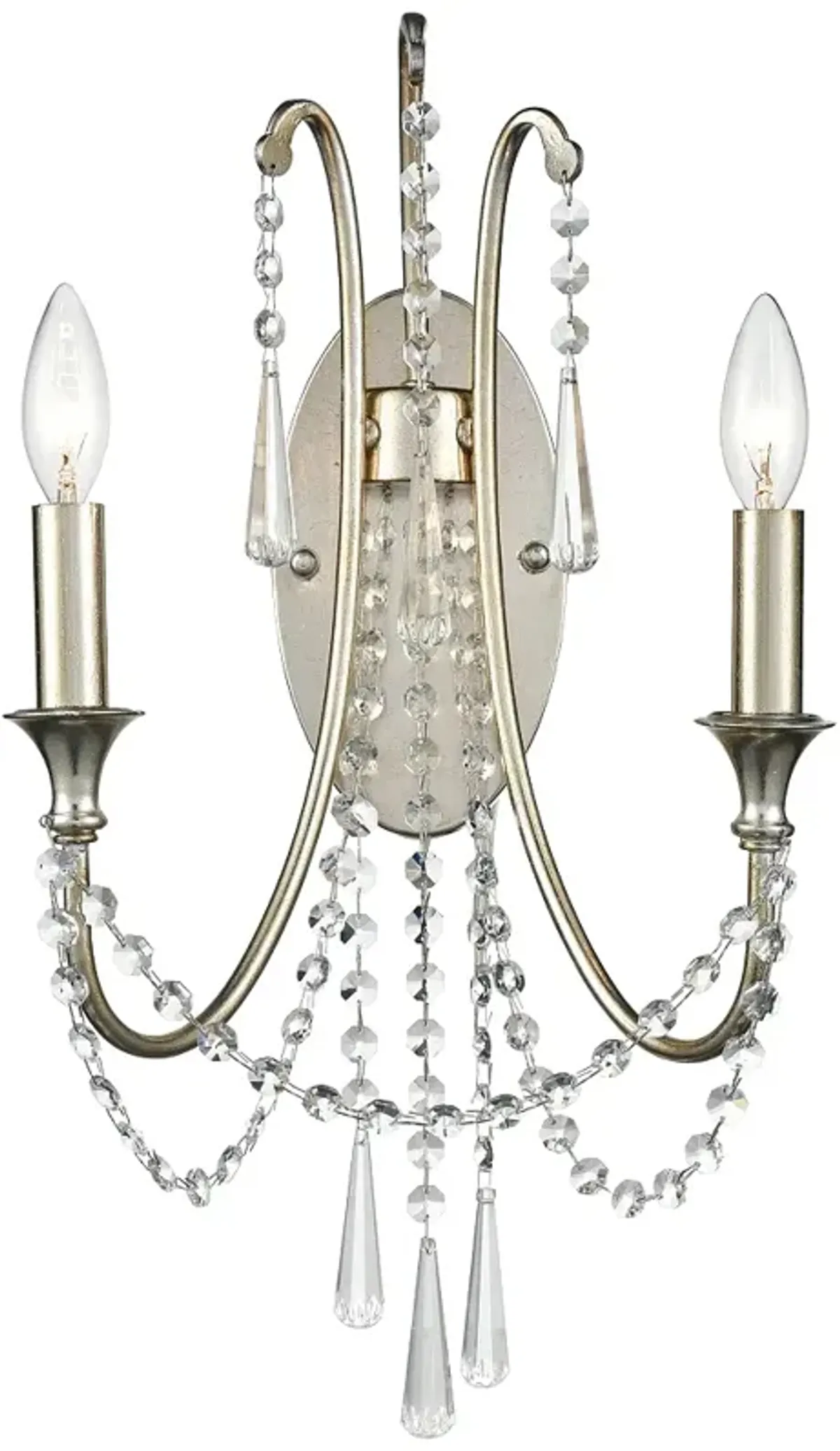 Crystorama Arcadia 21"H Silver 2-Light Crystal Wall Sconce