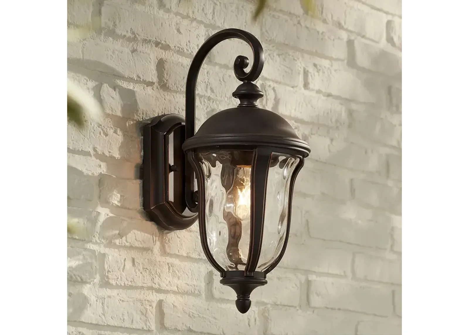 Park Sienna 16 3/4" High Bronze and Glass Outdoor Wall Light