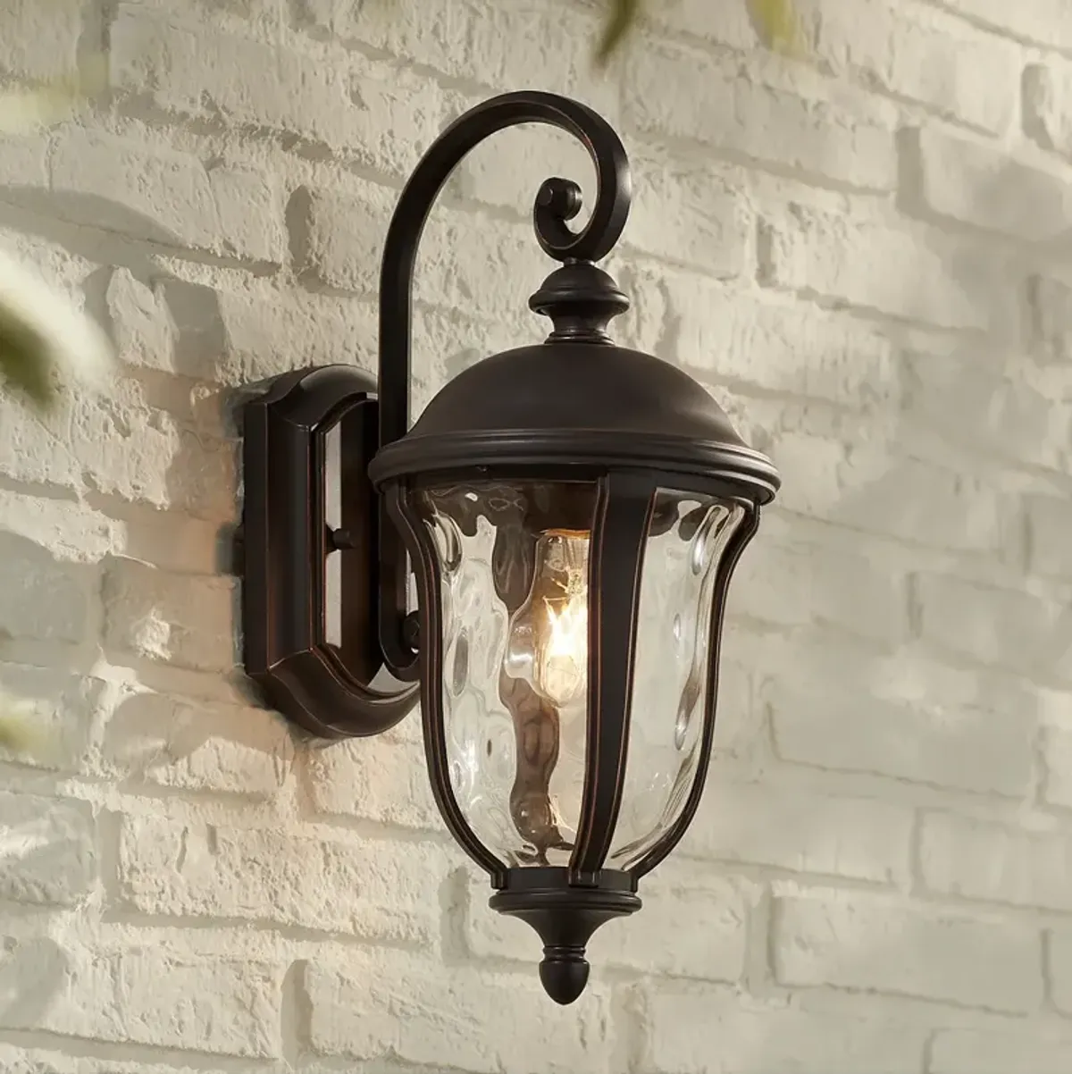 Park Sienna 16 3/4" High Bronze and Glass Outdoor Wall Light