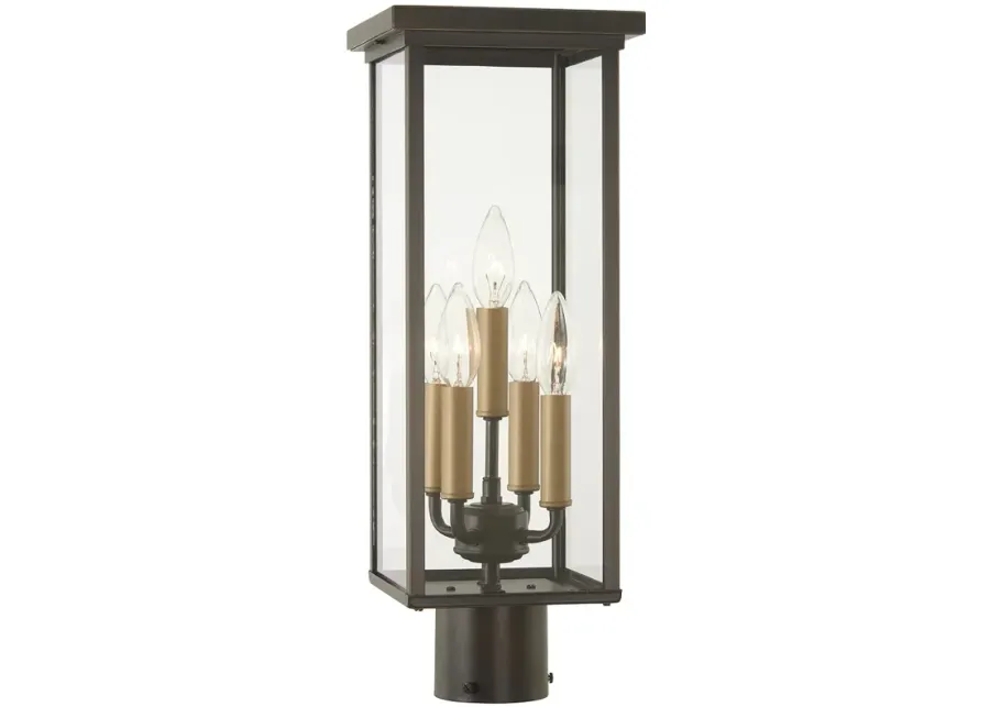 The Great Outdoors  Casway  Oil Rubbed Bronze and Gold 5 - Light Post Mount