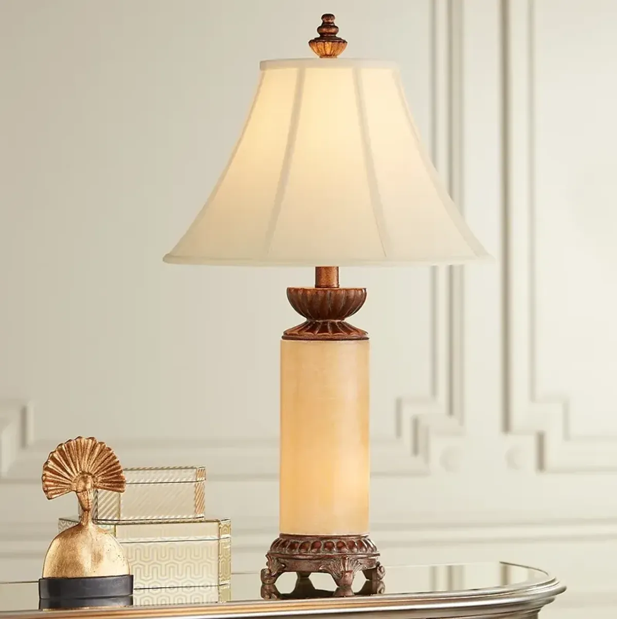 Barnes and Ivy Onyx Stone 28 1/2" Night Light Table Lamp