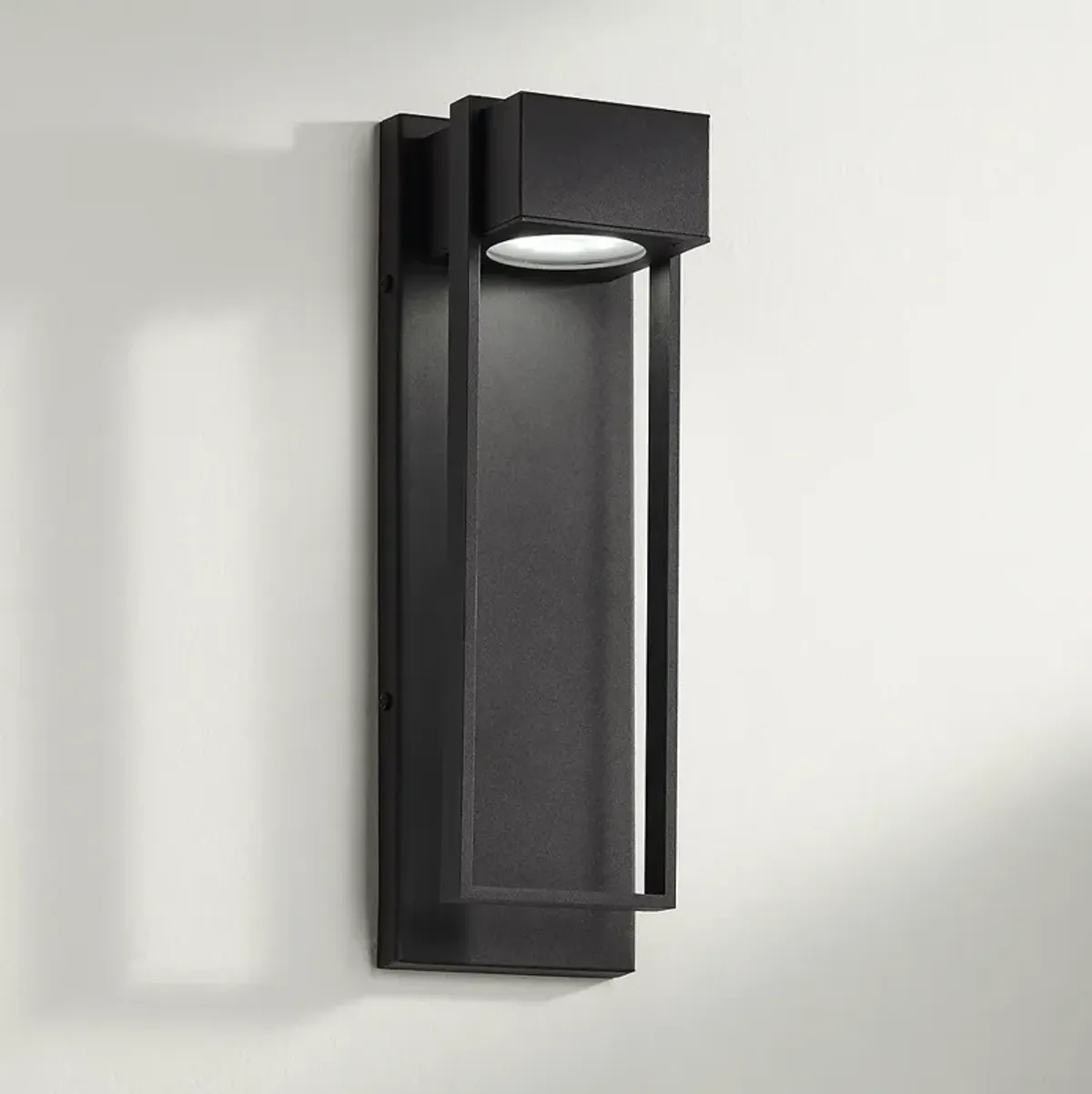 Pavel 16" High Textured Black LED Light Modern Wall Sconce