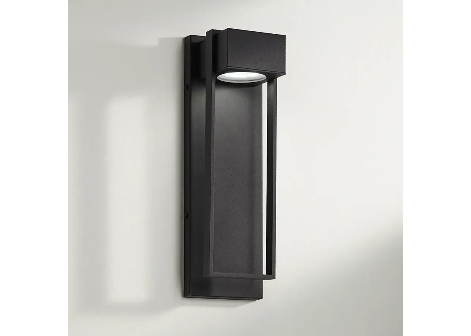 Pavel 16" High Textured Black LED Light Modern Wall Sconce