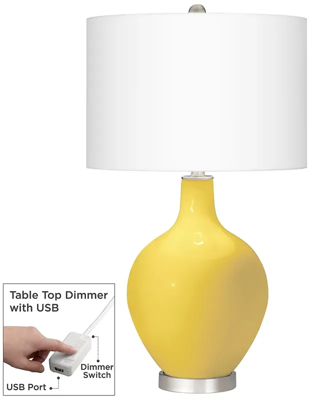 Lemon Zest Ovo Table Lamp With Dimmer