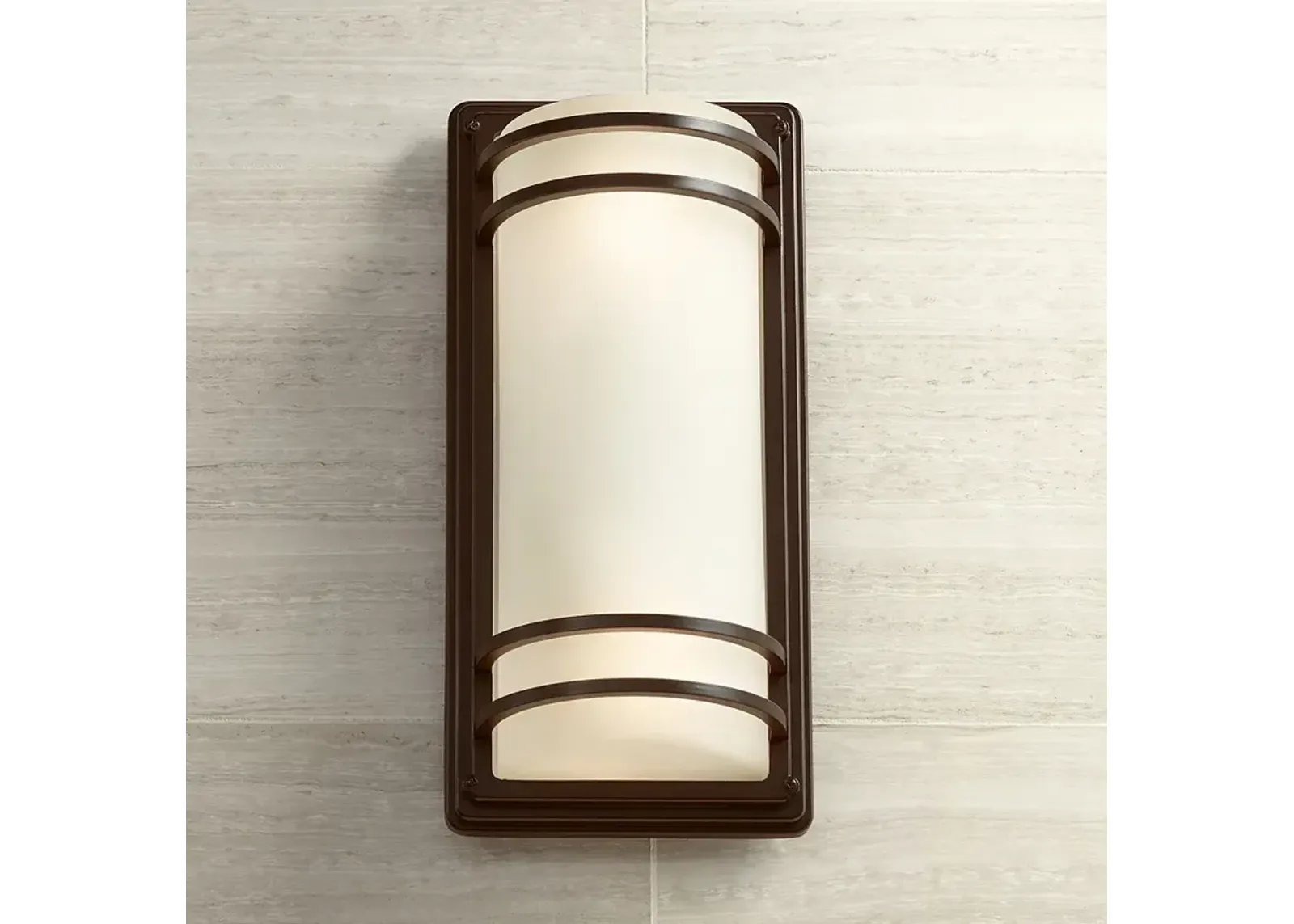 Habitat 16" High Bronze and Opal Glass Modern Wall Sconce