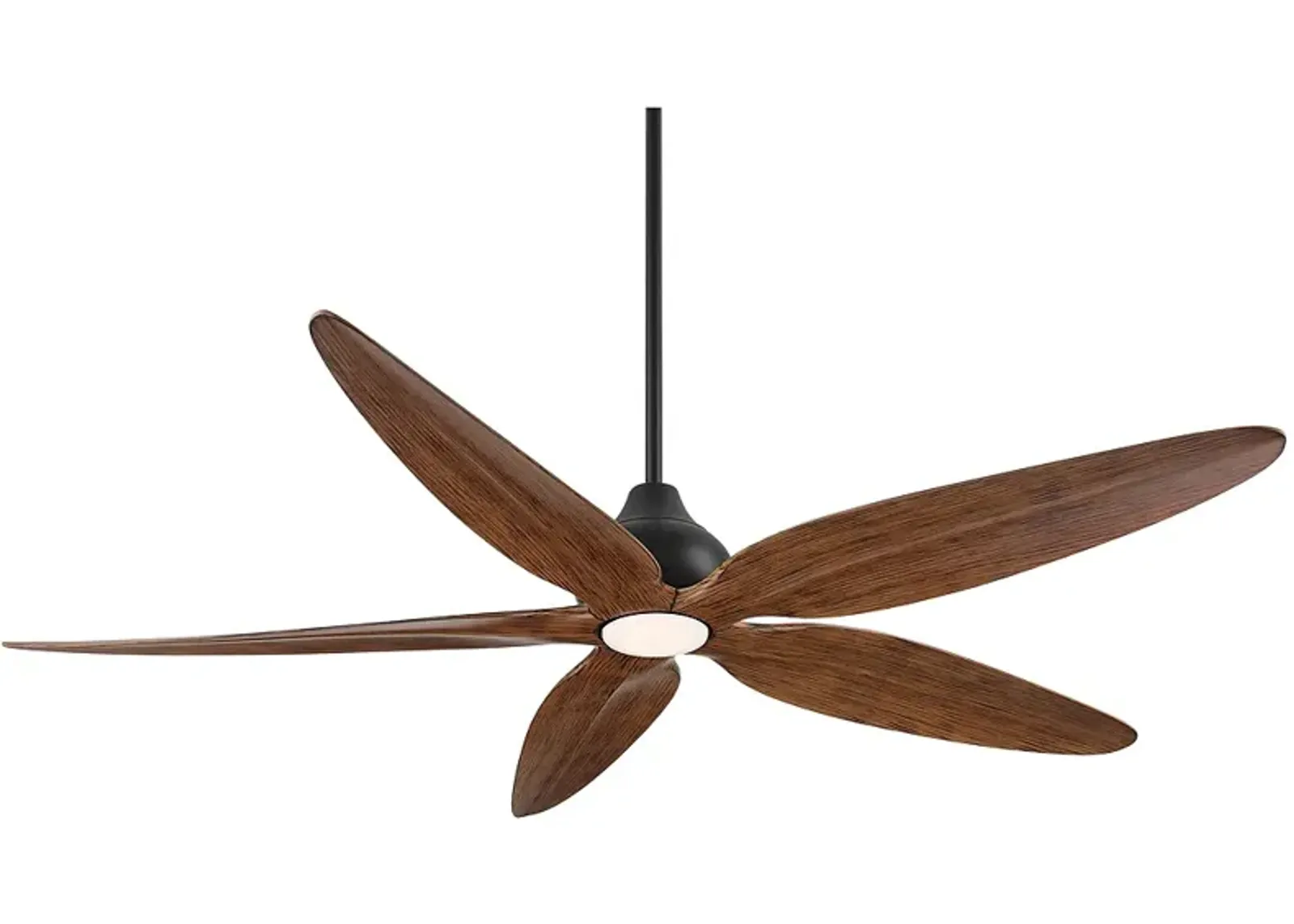 60" Casa Vieja Lotus Bay Black and Walnut Damp Remote LED Ceiling Fan