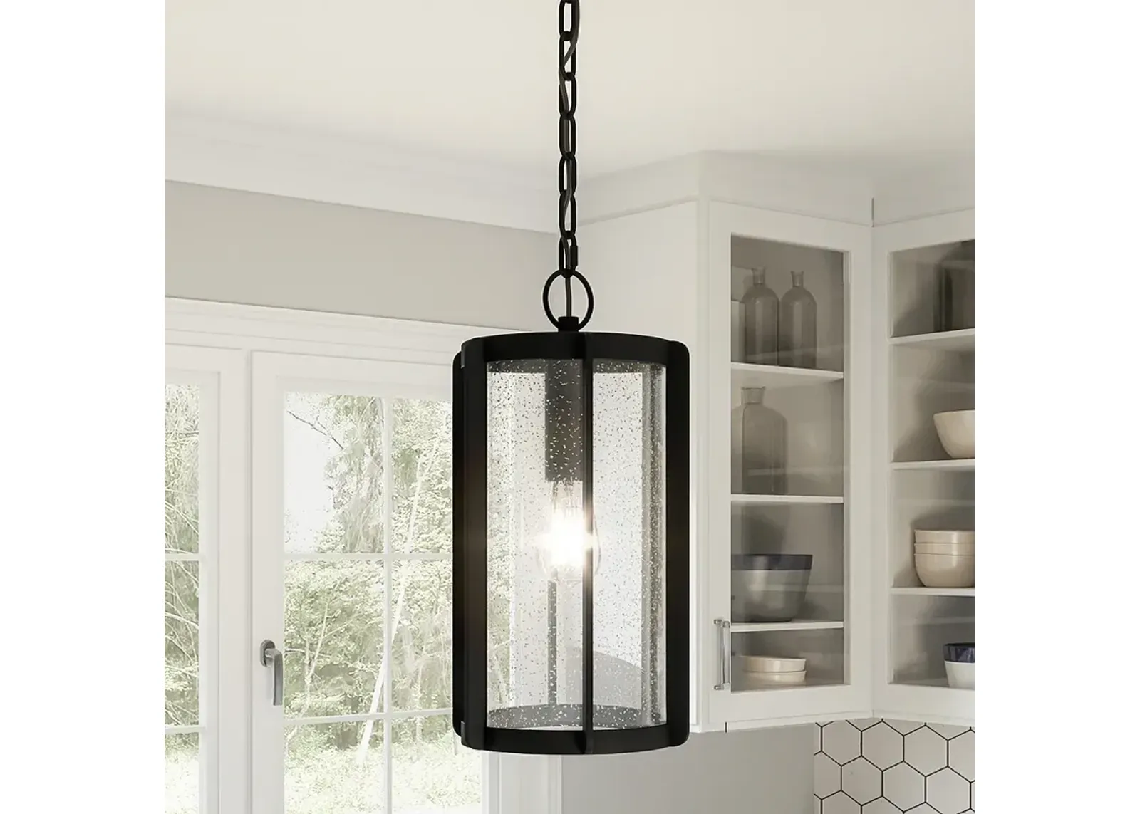 Quoizel Hazel 17" High Earth Black Outdoor Mini-Pendant Light