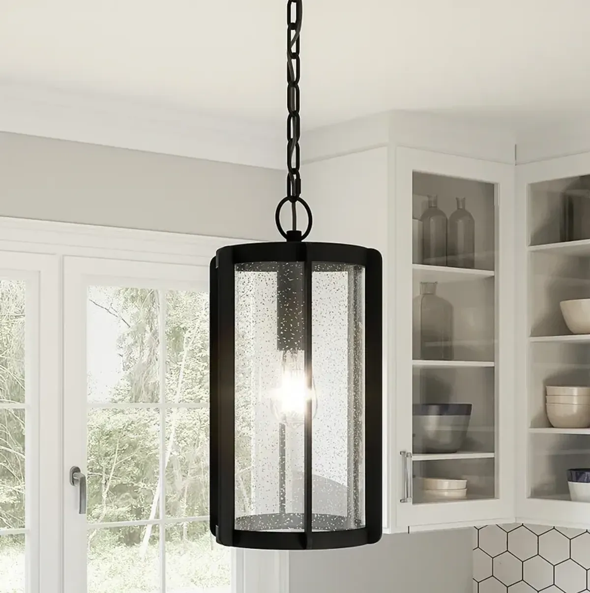 Quoizel Hazel 17" High Earth Black Outdoor Mini-Pendant Light