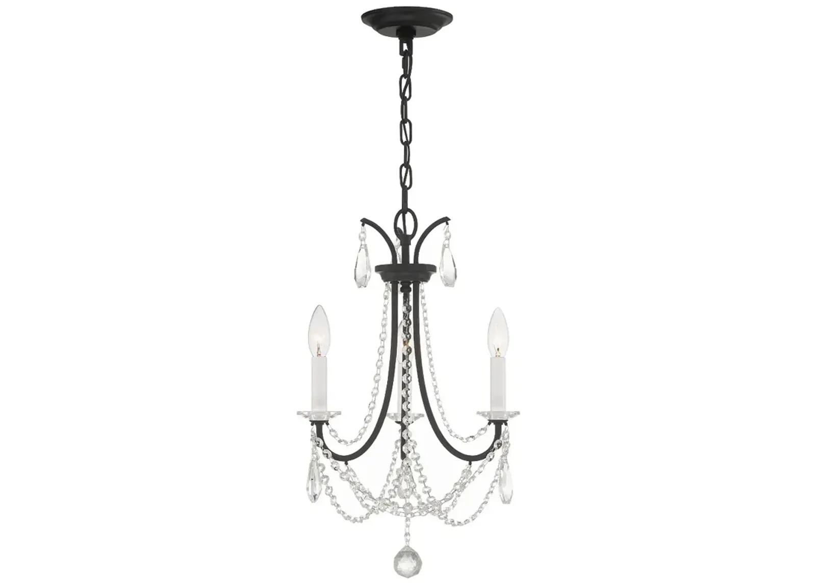 Karrington 3 Light Matte Black Mini Chandelier