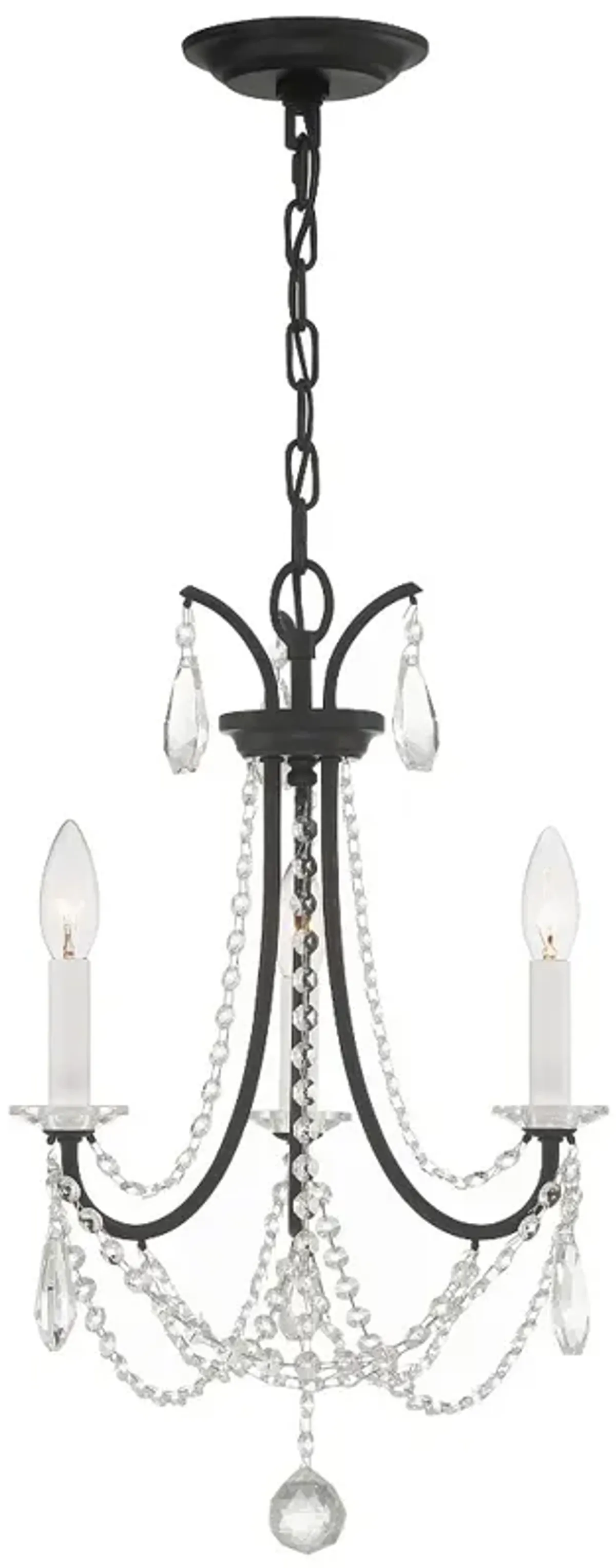 Karrington 3 Light Matte Black Mini Chandelier