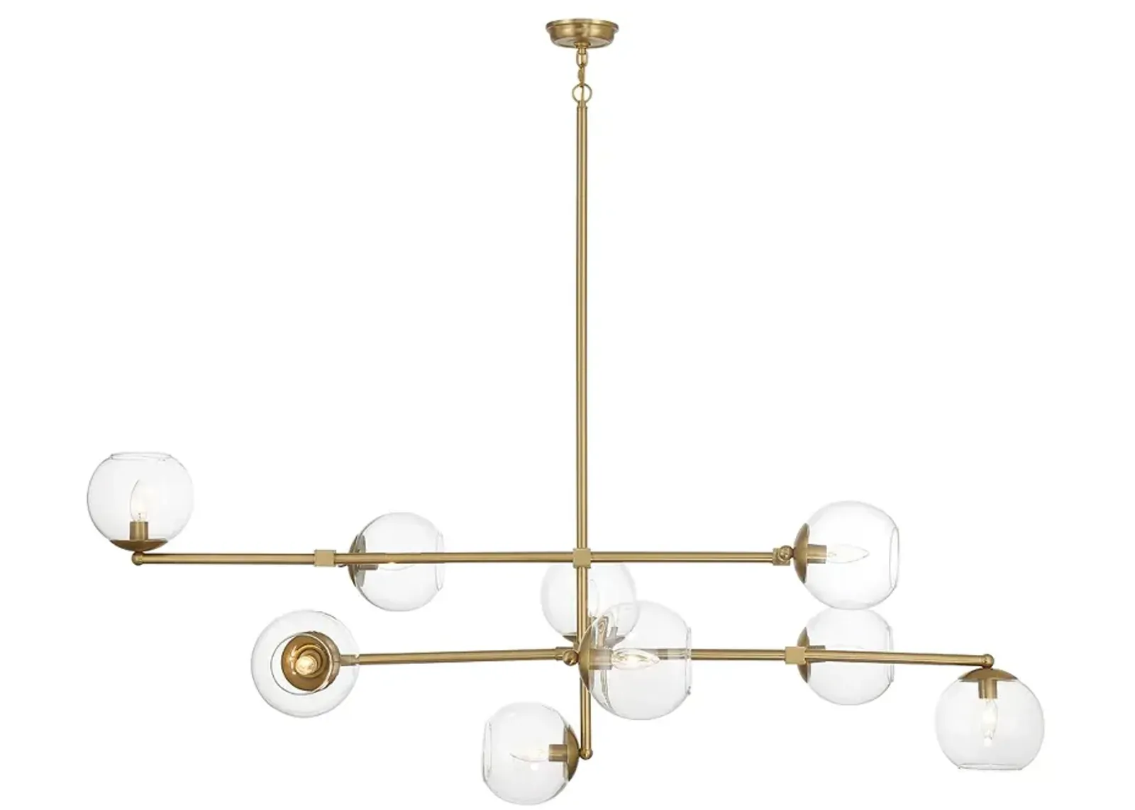 Minka Lavery Millikan 9-Light 64-in Brass Pendant with Clear Glass Shades