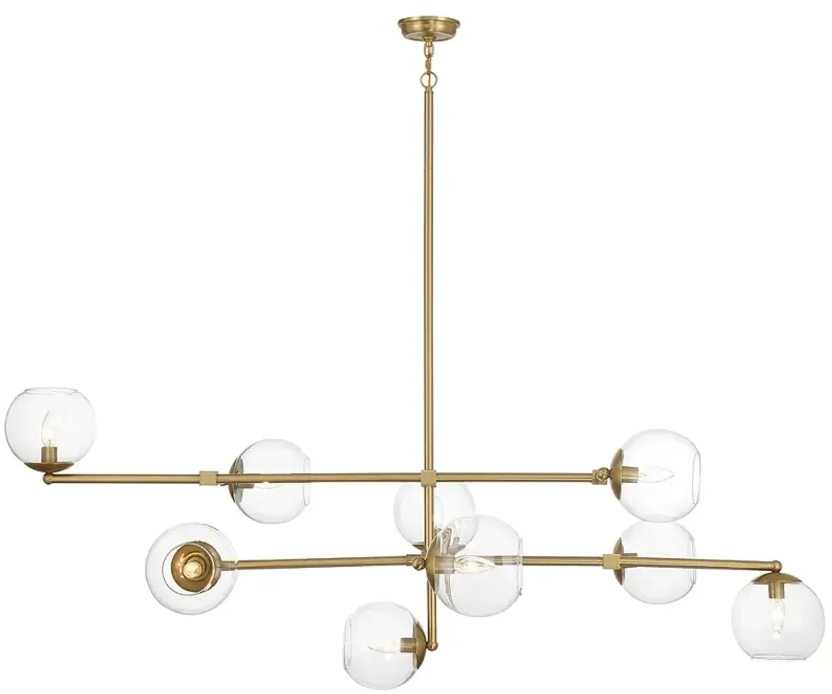 Minka Lavery Millikan 9-Light 64-in Brass Pendant with Clear Glass Shades