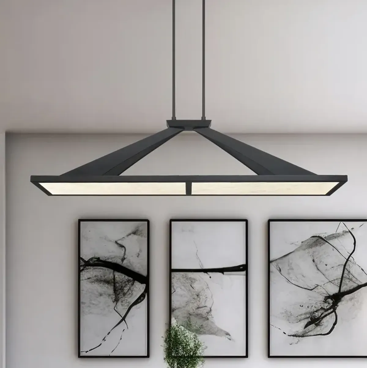 Minka Lavery Stiles 1-Light LED 48-in Black Chandelier