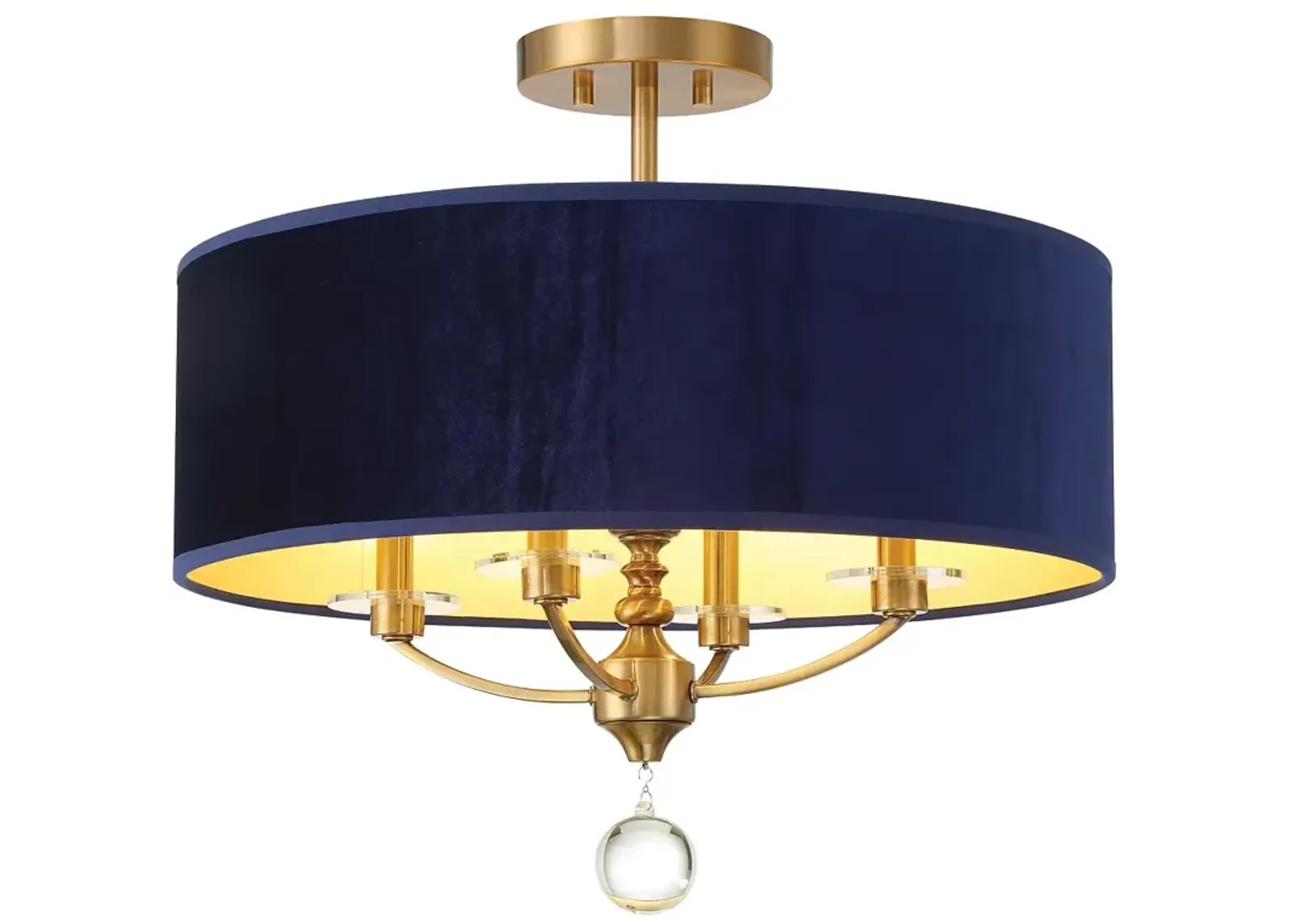 Minka Lavery Van Noord 4-Light 21-in Brass Semi-Flush