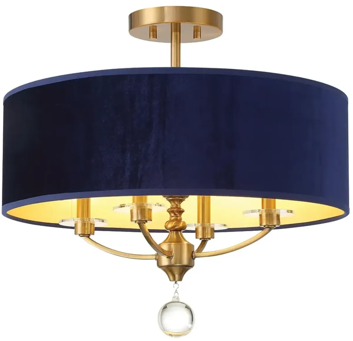 Minka Lavery Van Noord 4-Light 21-in Brass Semi-Flush