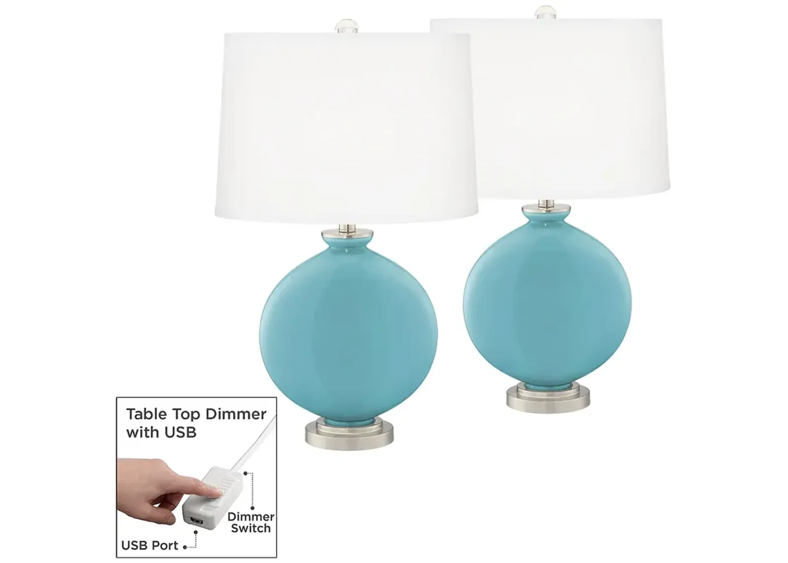 Nautilus Carrie Table Lamp Set of 2 with Dimmers