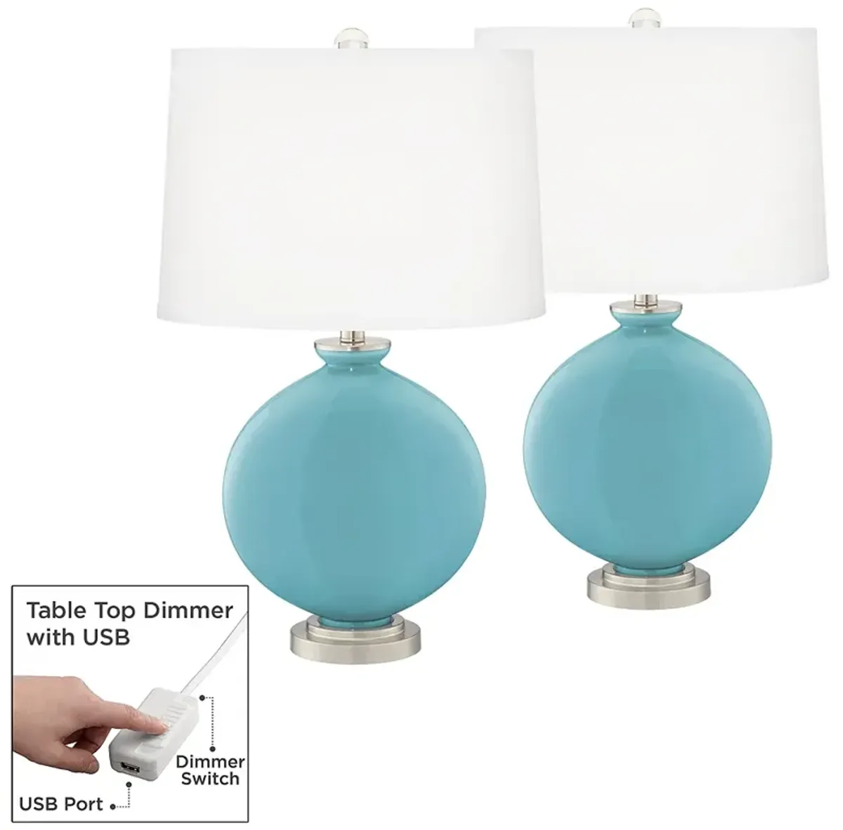 Nautilus Carrie Table Lamp Set of 2 with Dimmers